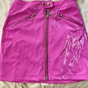 Pink high-waisted skirt